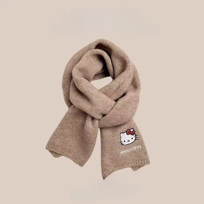 Autumn and winter neck scarf shawl, warm solid color knitted thick scarf