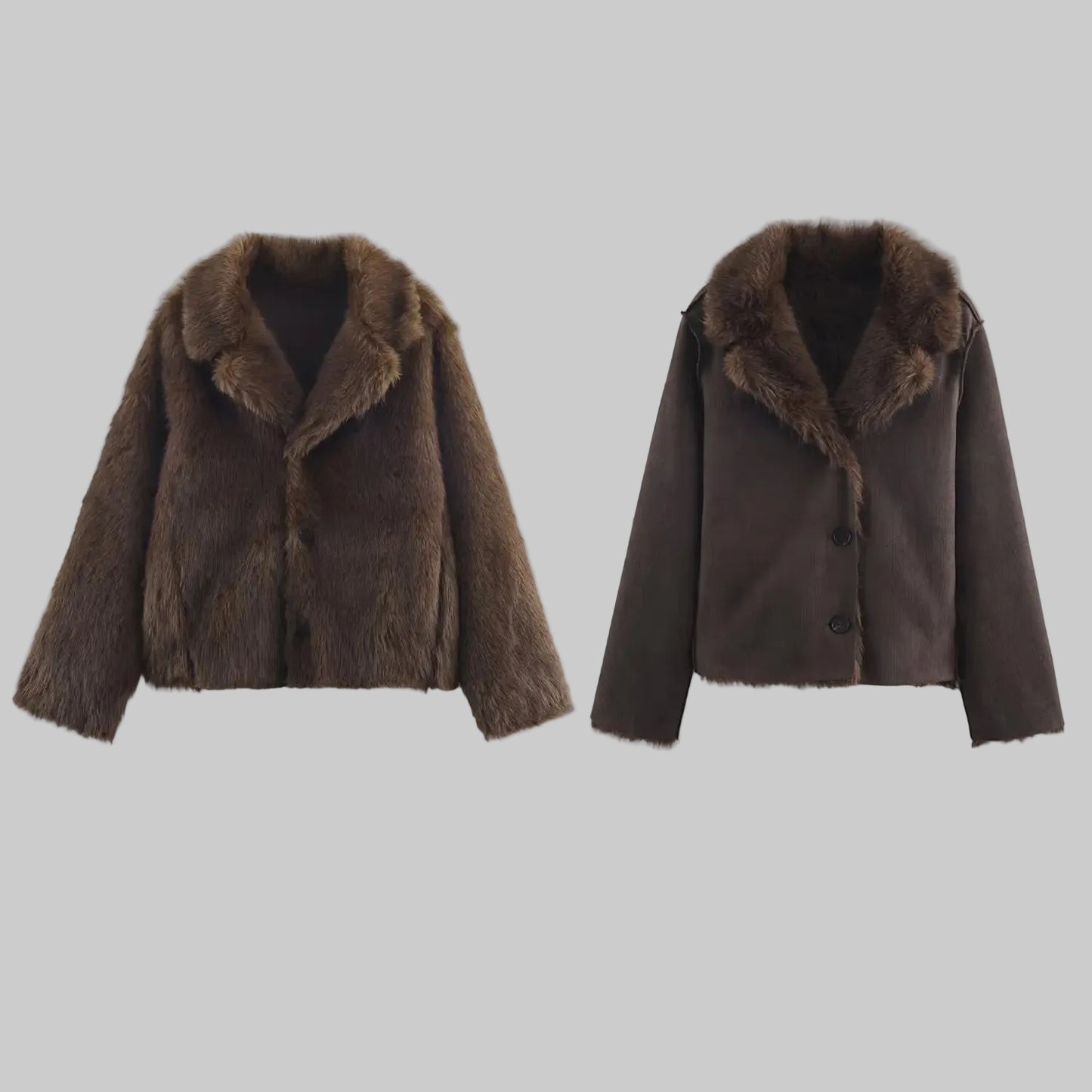 Chaqueta Reversible Pelo Luxe