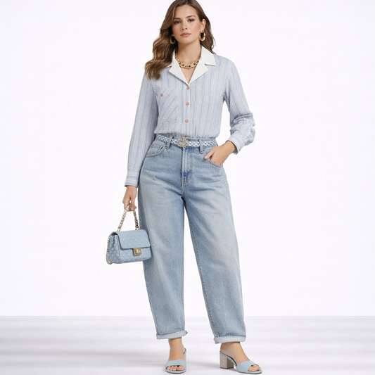 Camisa Rayas Bleu Atelier