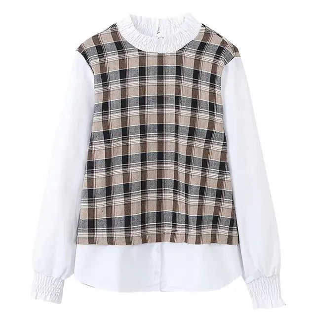 Blusa Vintage Plaid Élise