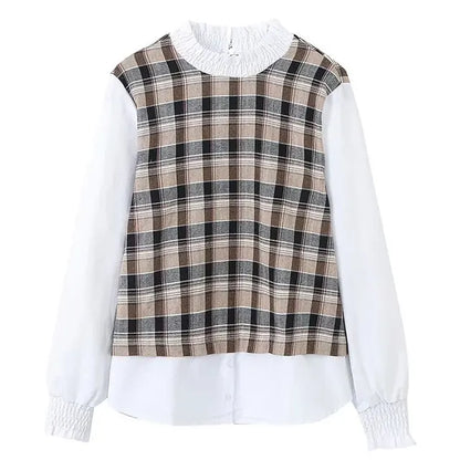 Blusa Vintage Plaid Élise