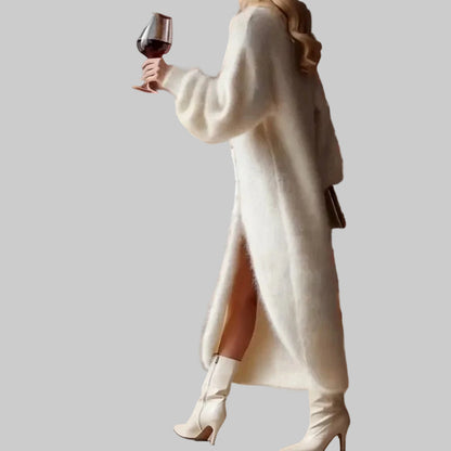 Vestido Punto Largo con Abertura Lateral