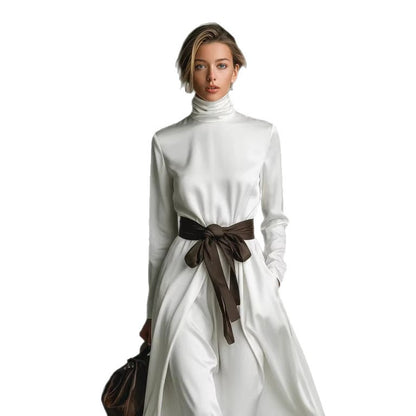 Vestido Largo Ceinture Contrast