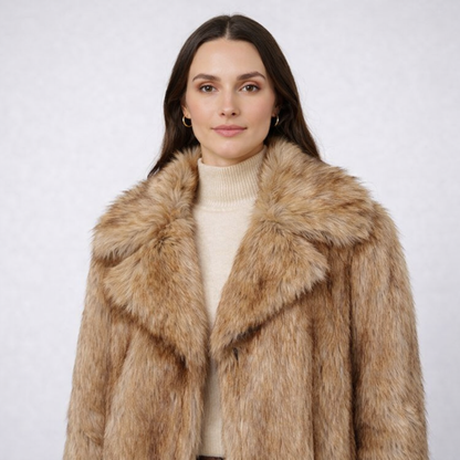 Casual Faux Fur Effect Short Coat for Women