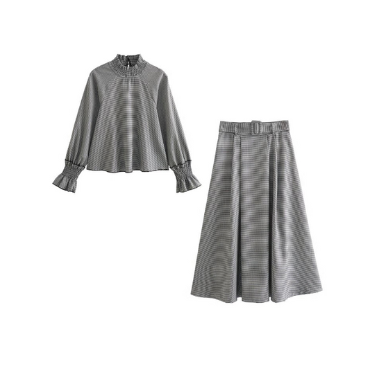 Two-piece Dress Chic and Elegant Woman Set Office Outfits Y2k O-neck Blouse Suit with A Skirt Sets for Women 2 Pieces