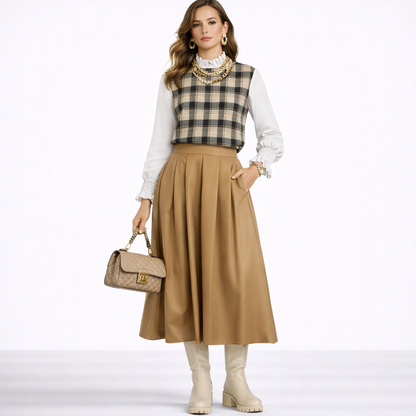 Blusa Vintage Plaid Élise