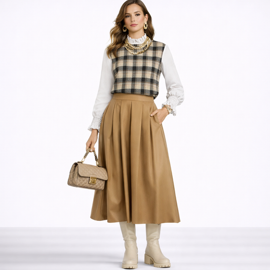 Blusa Vintage Plaid Élise