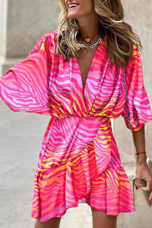 Aura Vestido envolvente Sunset Zebra