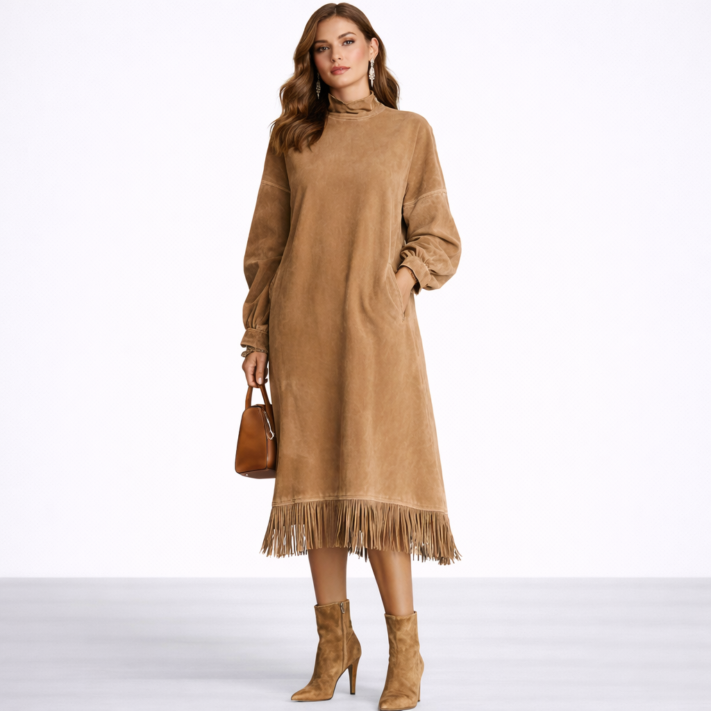 Vestido Largo Suede Bohème