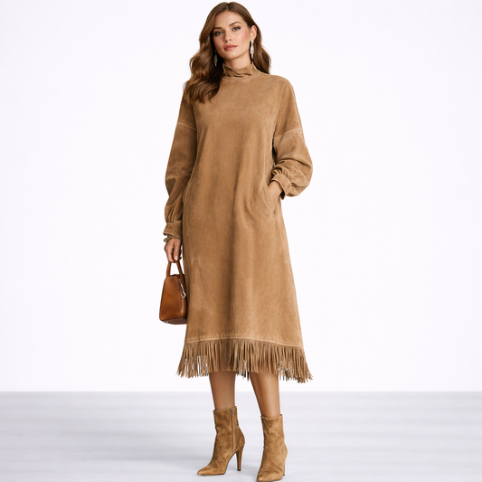 Vestido Largo Suede Bohème