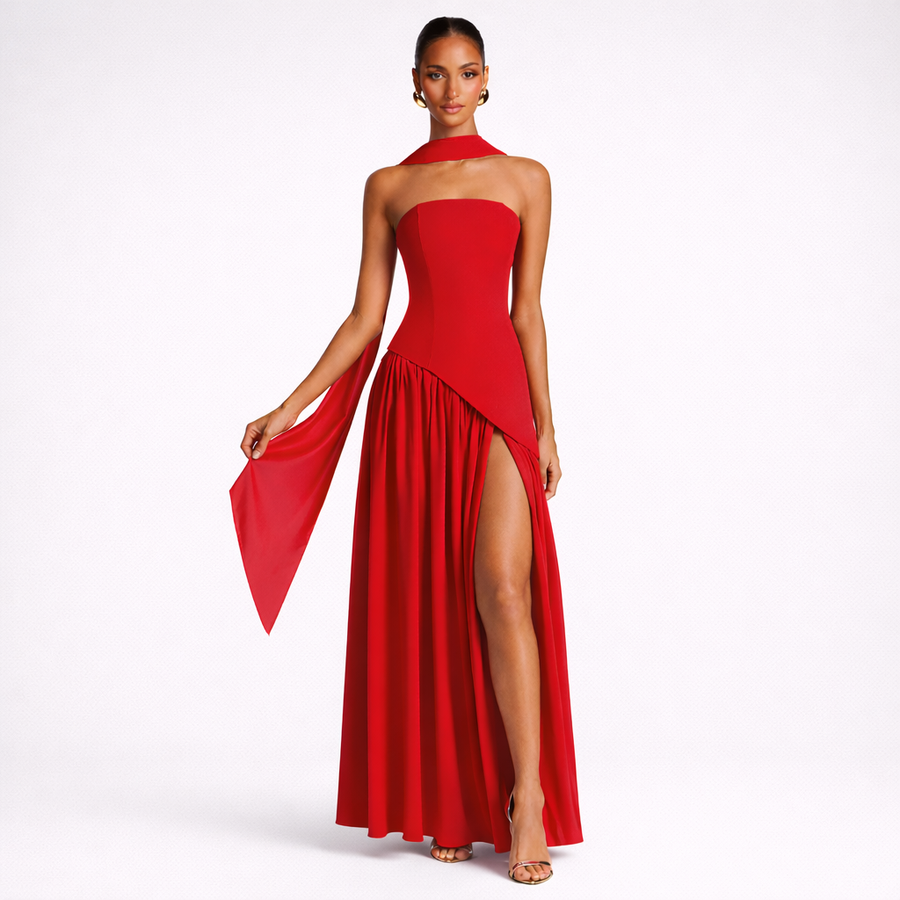 Vestido Largo Rouge Amélie Slit