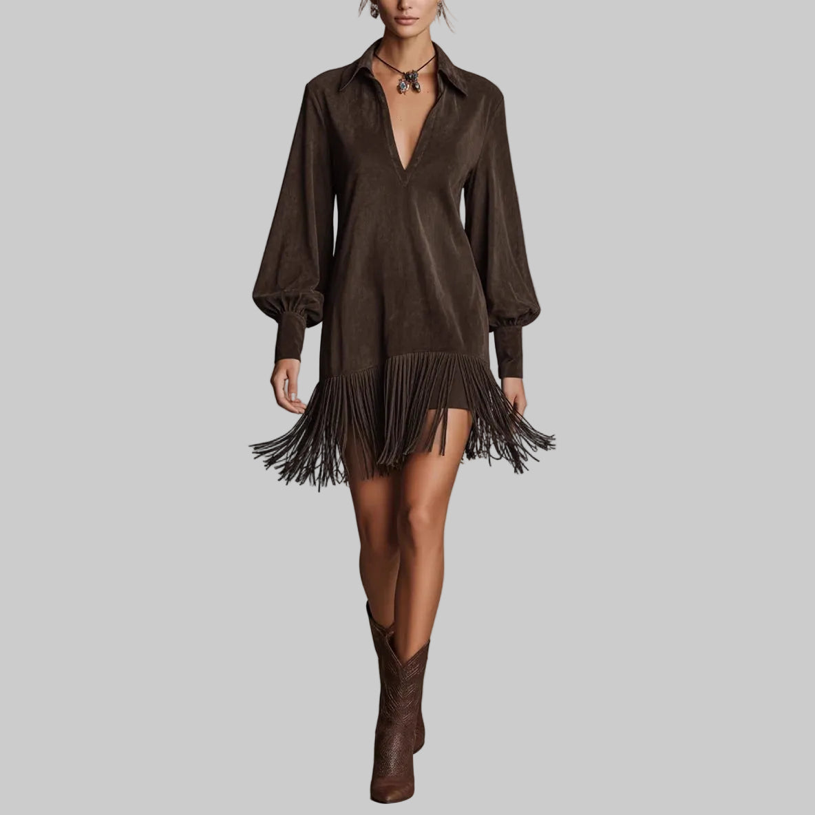 Vestido Solène Fringe