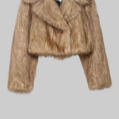 Casual Faux Fur Effect Short Coat for Women