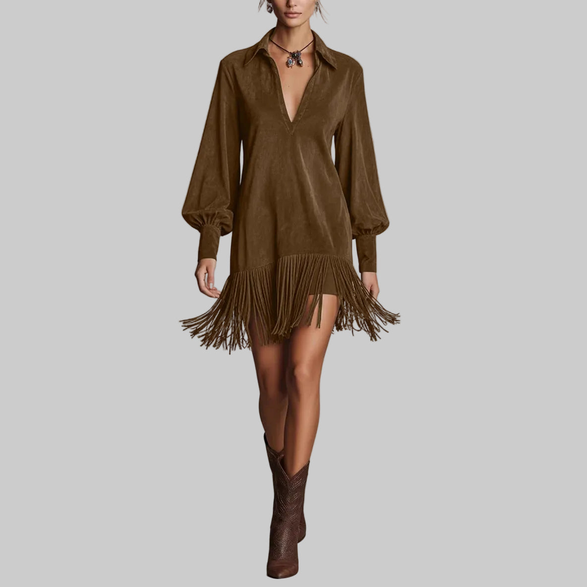 Vestido Solène Fringe