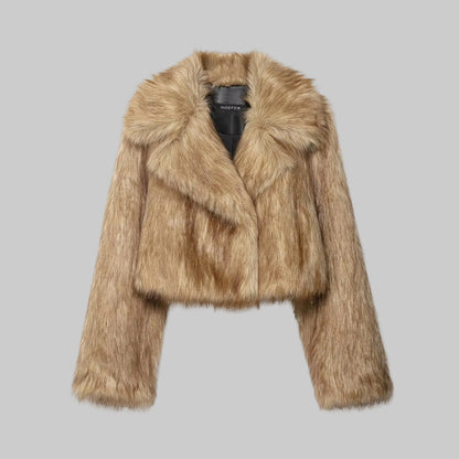 Casual Faux Fur Effect Short Coat for Women