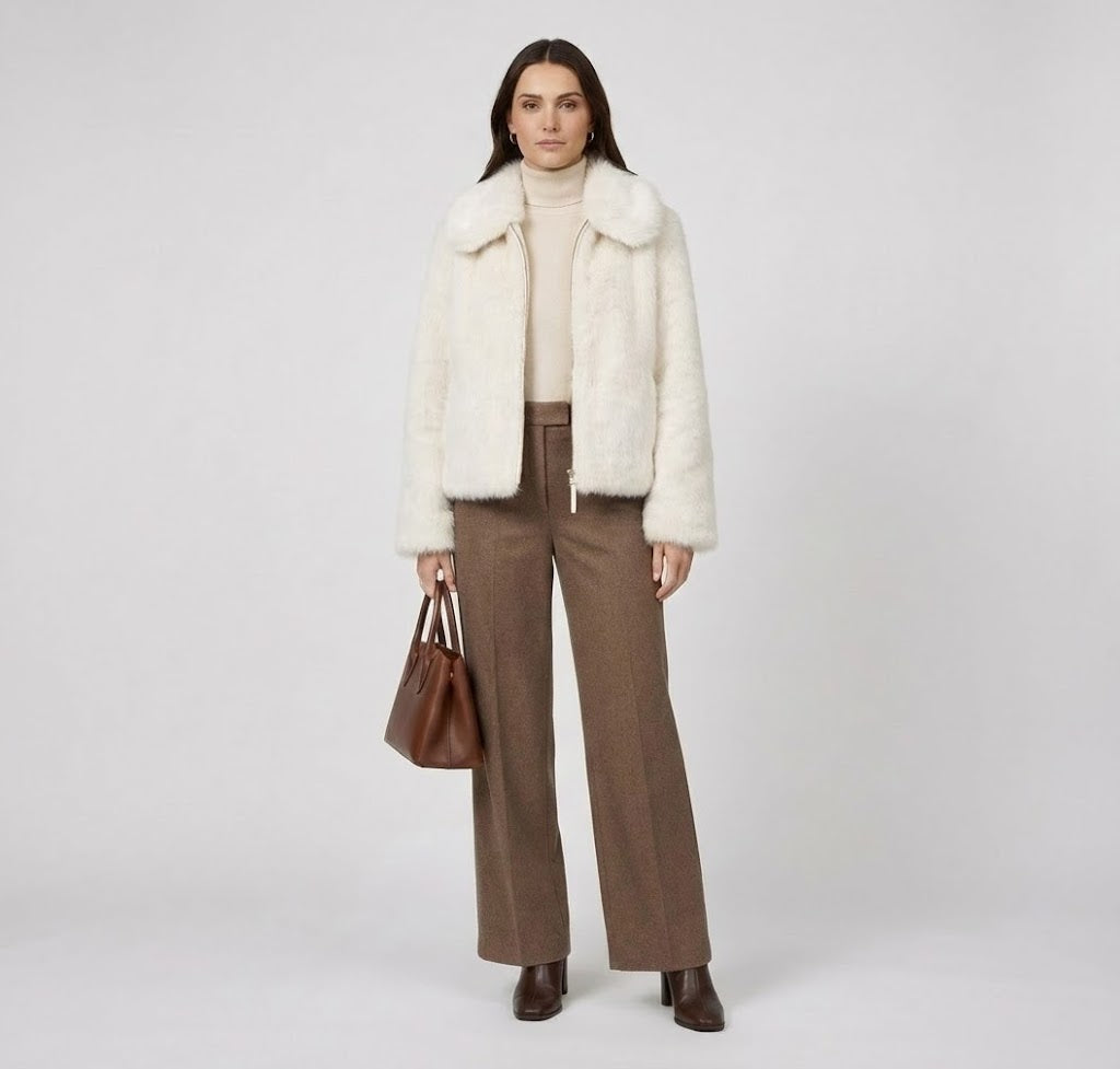 Chaqueta Pelo Doble Cara Ivory